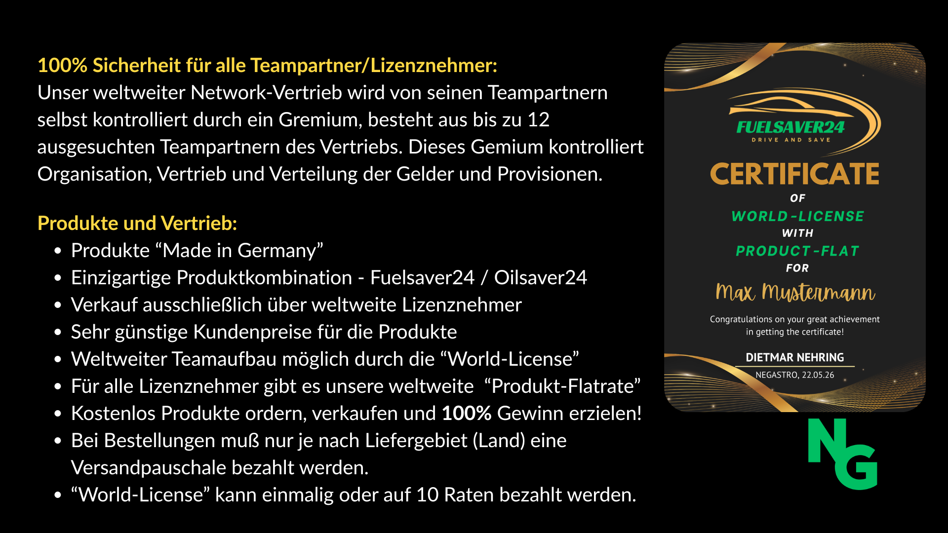 "World-License" ratierliche Bezahlung